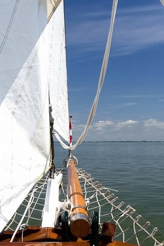 Обои облака, море, яхта, паруса, clouds, sea, yacht, sails разрешение 2445x1764 Загрузить