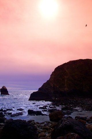 Обои скалы, камни, закат, побережье, rocks, stones, sunset, coast разрешение 1920x1080 Загрузить