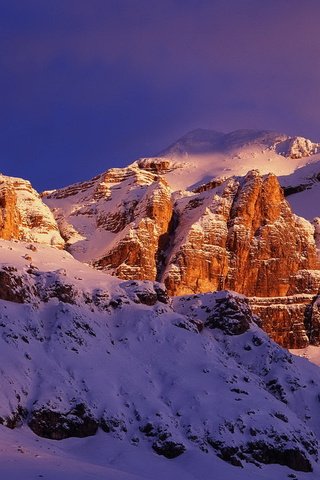 Обои небо, горы, снег, снежные вершины, the sky, mountains, snow, snowy peaks разрешение 1920x1200 Загрузить