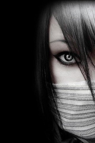 Обои глаза, черный, девочка, эмо, eyes, black, girl, emo разрешение 1920x1049 Загрузить