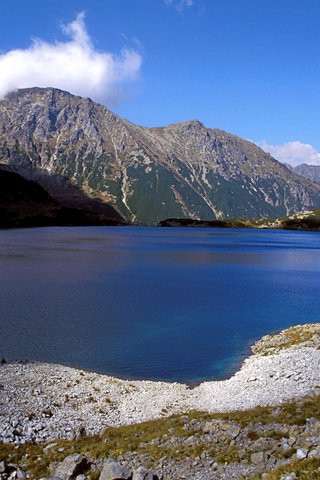 Обои озеро, горы, камни, польша, lake, mountains, stones, poland разрешение 1920x1200 Загрузить
