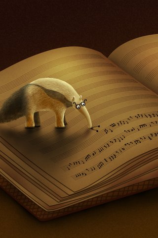 Обои ноты, книга, муравьед, notes, book, anteater разрешение 2560x1600 Загрузить