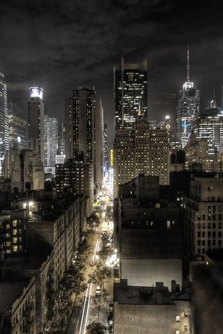 Обои огни, вечер, обои, города, город, манхеттен, нью - йорк, небоскрёбы, lights, the evening, wallpaper, city, the city, manhattan, new york, skyscrapers разрешение 2560x1600 Загрузить
