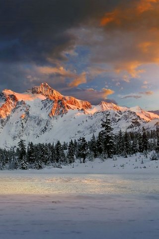 Обои небо, озеро, горы, the sky, lake, mountains разрешение 1920x1200 Загрузить