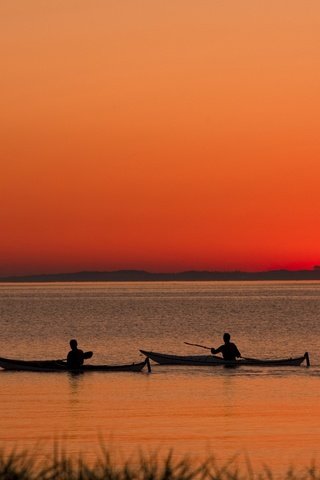 Обои озеро, закат, лодки, lake, sunset, boats разрешение 2560x1600 Загрузить