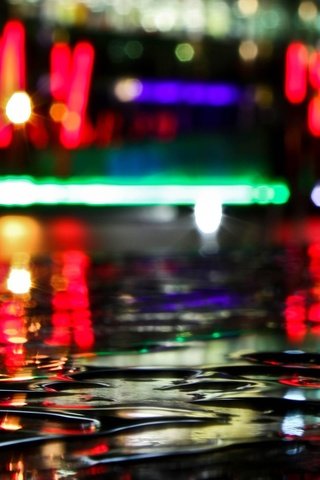 Обои огни, вода, отражение, lights, water, reflection разрешение 2560x1600 Загрузить