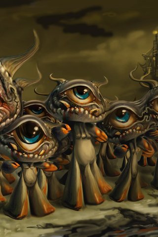 Обои глаза, клыки, рога, eyes, fangs, horns разрешение 2000x1200 Загрузить