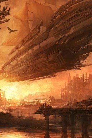 Обои рисунок, корабль, будущее, alex ruiz - airships, figure, ship, future разрешение 1920x1200 Загрузить