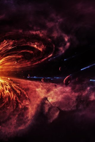 Обои черная дыра, туманность, газ, black hole, nebula, gas разрешение 2380x1105 Загрузить