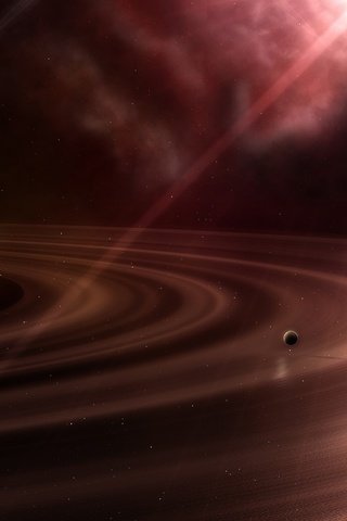 Обои солнце, планеты, кольца, the sun, planet, ring разрешение 3200x1200 Загрузить