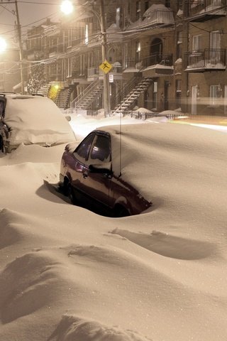 Обои ночь, снег, машины, night, snow, machine разрешение 1920x1200 Загрузить