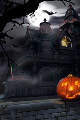 Обои замок, хеллоуин, тыква, castle, halloween, pumpkin разрешение 1920x1200 Загрузить