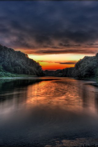 Обои река, природа, лес, закат, river, nature, forest, sunset разрешение 1920x1200 Загрузить