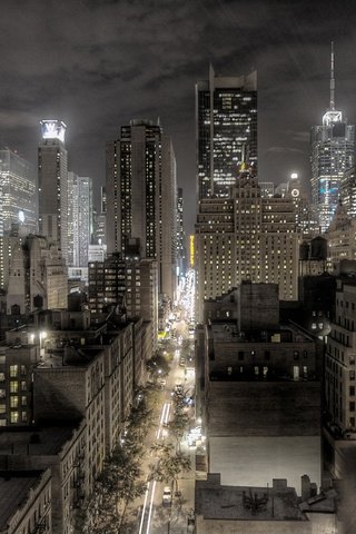 Обои ночь, архитектура, огни, здания, города, новый, вид сверху, йорк, город, небоскребы, мегаполис, нью-йорк, night, architecture, lights, building, city, new, the view from the top, york, the city, skyscrapers, megapolis, new york разрешение 1920x1080 Загрузить