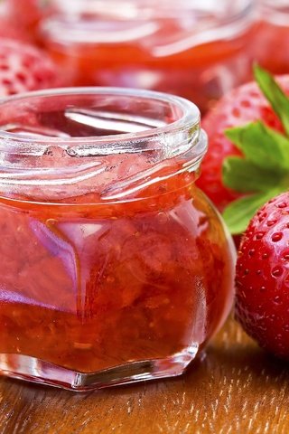 Обои еда, клубника, банка, варенье, food, strawberry, bank, jam разрешение 2560x1706 Загрузить