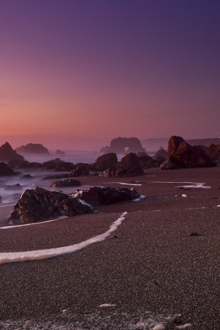 Обои скалы, песок, пляж, океан, калифорния, foam of the sea, bodega bay, rocks, sand, beach, the ocean, ca разрешение 1920x1080 Загрузить