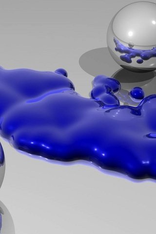 Обои шары, два, плазма, шара, 3д, компьютерная графика, синяя жидкость, balls, two, plasma, ball, 3d, computer graphics, blue liquid разрешение 1920x1080 Загрузить
