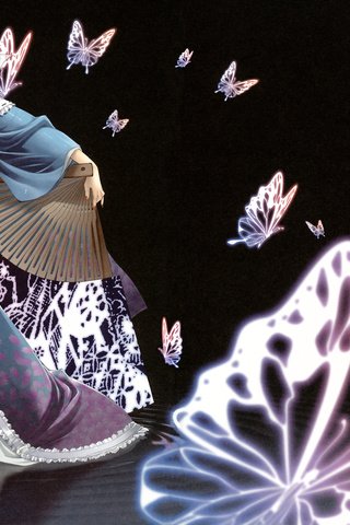 Обои вода, бабочка, minakuchi takashi, saigyouji yuyuko, тохо, water, butterfly, touhou разрешение 2142x1514 Загрузить