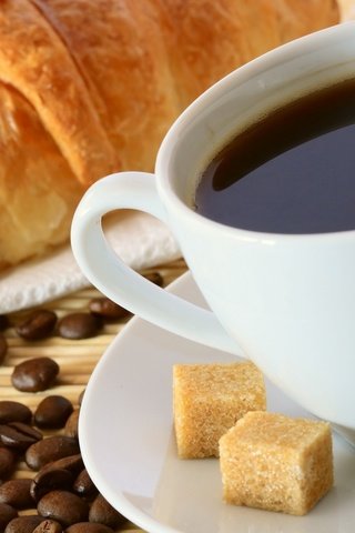 Обои зерна, кофе, чашка, напитки, кофейные, сахар, круассаны, grain, coffee, cup, drinks, sugar, croissants разрешение 1920x1200 Загрузить