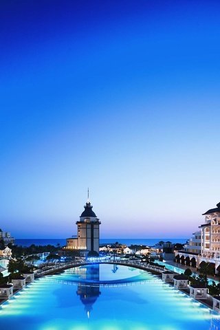 Обои небо, mardan palace, анталия, вечер, город, бассейн, архитектура, отдых, турция, отель, the sky, antalya, the evening, the city, pool, architecture, stay, turkey, the hotel разрешение 2500x1798 Загрузить