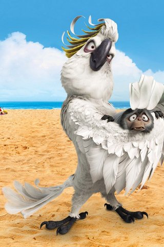 Обои пляж, мультфильм, попугай, рио, обезьянка, beach, cartoon, parrot, rio, monkey разрешение 1920x1200 Загрузить