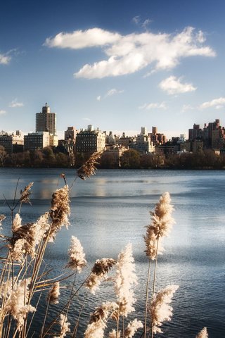 Обои небо, вода, озеро, нью-йорк, центральный парк, the sky, water, lake, new york, central park разрешение 3780x1799 Загрузить