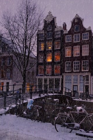 Обои снег, зима, амстердам, snow, winter, amsterdam разрешение 3544x2469 Загрузить