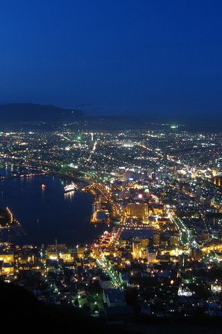 Обои огни, город, вид с самолета, lights, the city, the view from the plane разрешение 1920x1200 Загрузить