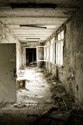 Обои разруха, здание, коридор, devastation, the building, corridor разрешение 3504x2336 Загрузить