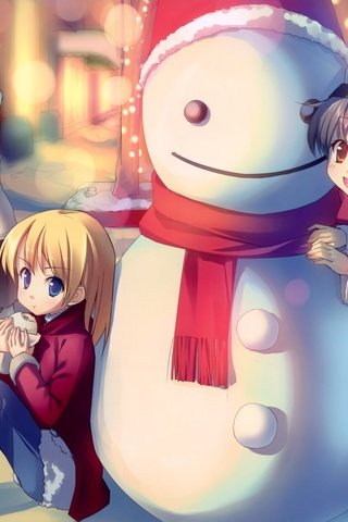 Обои аниме, nastroenie, zima, snegovik, druzya, anime разрешение 2000x1417 Загрузить