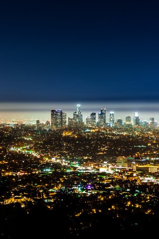 Обои панорама, город, ночной город, сша, калифорния, лос анджелес, panorama, the city, night city, usa, ca, los angeles разрешение 1920x1280 Загрузить