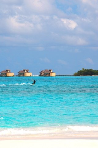 Обои пляж, тропики, мальдивы, кайтсёрфинг, beach, tropics, the maldives, kitesurfing разрешение 3508x2339 Загрузить