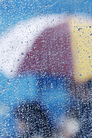 Обои капли, размытость, дождь, зонт, стекло, зонтик, drops, blur, rain, umbrella, glass разрешение 2560x1600 Загрузить