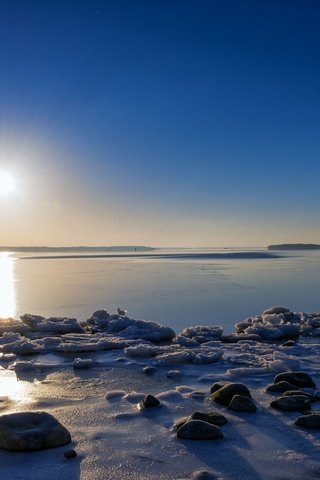 Обои небо, baltic sea, восход, камни, берег, утро, горизонт, финляндия, балтийское море, the sky, sunrise, stones, shore, morning, horizon, finland, the baltic sea разрешение 1920x1200 Загрузить