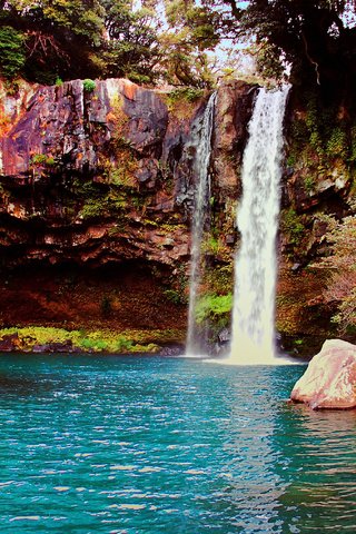 Обои скалы, природа, пейзаж, водопад, rocks, nature, landscape, waterfall разрешение 3240x2028 Загрузить