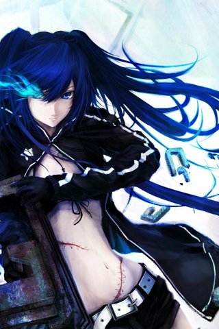 Обои девушка, аниме, black rock shooter, oruzhie, girl, anime разрешение 1920x1440 Загрузить