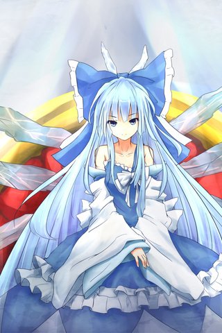 Обои девушка, cirno, тохо, girl, touhou разрешение 2104x1488 Загрузить