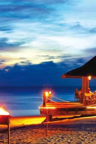 Обои море, пляж, курорт, ресторан, тропики, мальдивы, sea, beach, resort, restaurant, tropics, the maldives разрешение 7225x2706 Загрузить