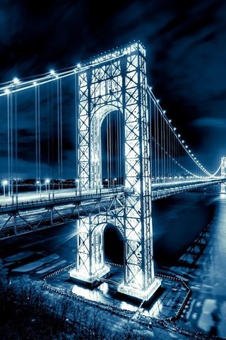 Обои манхеттен, нью-джерси, мост джорджа вашингтона, george washington bridge, manhattan, new jersey, the george washington bridge разрешение 1920x1200 Загрузить