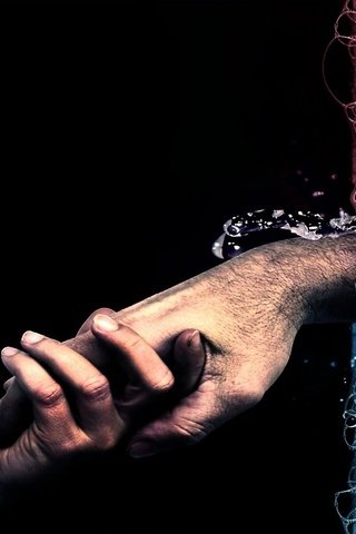 Обои рука из водной стены, hand from the water wall разрешение 2560x1440 Загрузить