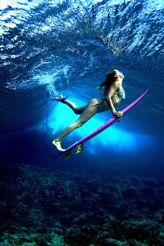 Обои девушка, доска, спорт, серфинг, girl, board, sport, surfing разрешение 1920x1200 Загрузить
