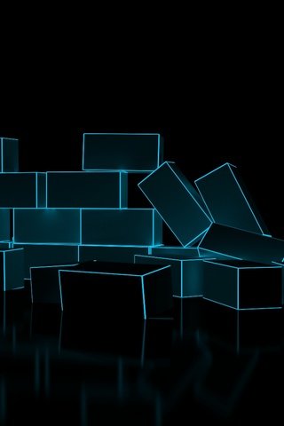 Обои cyan blue blocks разрешение 1920x1080 Загрузить