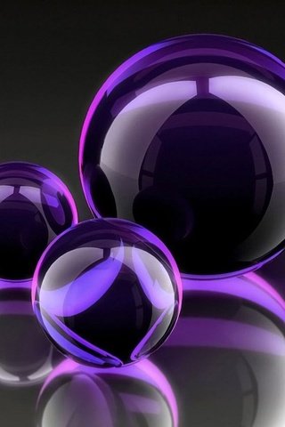 Обои шары, отражение, красота, стекло, объем, пурпурный, 3д, формы., balls, reflection, beauty, glass, the volume, purple, 3d, form. разрешение 1920x1080 Загрузить