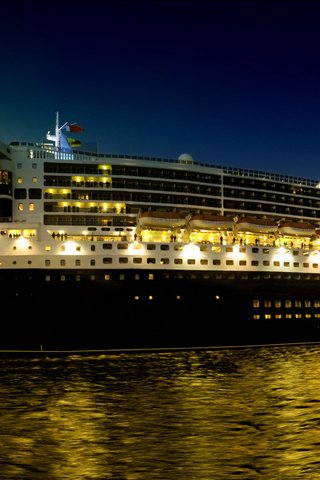 Обои корабли круизный лайнер море ночь, ships cruise liner sea night разрешение 2480x1401 Загрузить