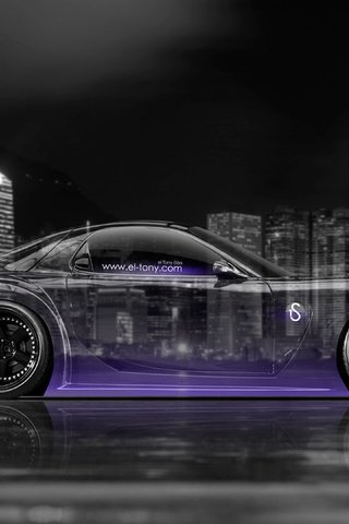 Обои неон, фиалка, города, тюнинг, мазда, ноч, jdm, rx7, veilside, bodykit, в стиле, neon, violet, city, tuning, mazda, night, style разрешение 3840x2160 Загрузить