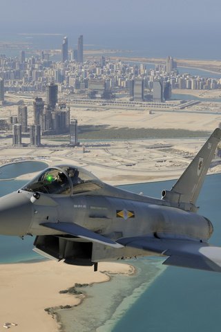 Обои полет, город, многоцелевой, eurofighter typhoon, flight, the city, multipurpose разрешение 2560x1600 Загрузить