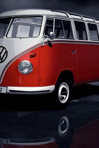 Обои отражение, ретро, игрушка, красно-белый, микроавтобус, reflection, retro, toy, red-white, minibus разрешение 1920x1200 Загрузить