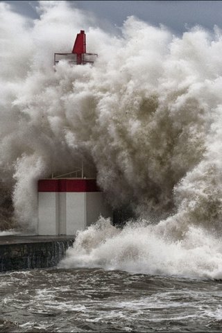 Обои море, маяк, волна, причал, океан, шторм, пена, sea, lighthouse, wave, pier, the ocean, storm, foam разрешение 3466x2311 Загрузить