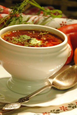 Обои ложка, перец, томаты, борщ, суп, spoon, pepper, tomatoes, soup разрешение 3872x2592 Загрузить