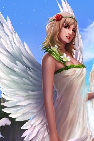 Обои арт, девушка, ангел, art, girl, angel разрешение 2470x1741 Загрузить